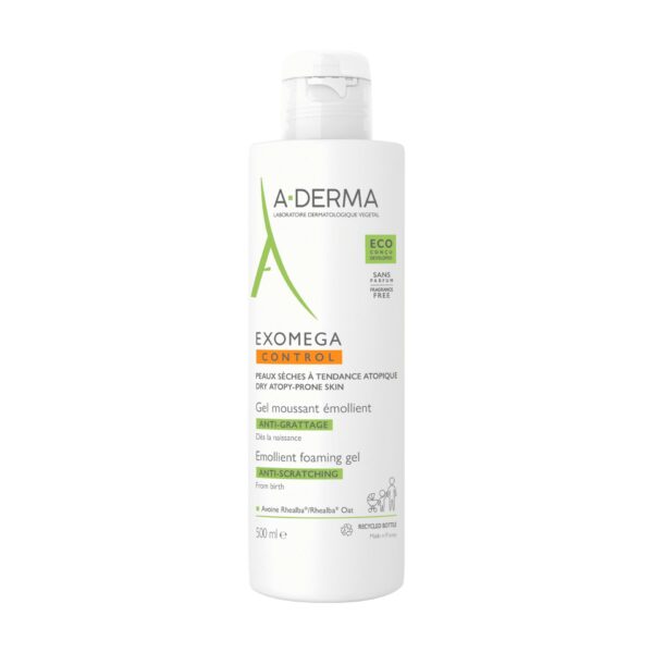 A-DERMA — EXOMEGA CONTROL GEL MOUSSANT ÉMOLLIENT ANTI-GRATTAGE 500 ml