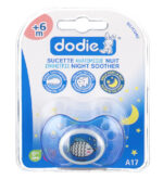 Dodie - Sucette forme anatomique silicone nuit (6M +) N°17