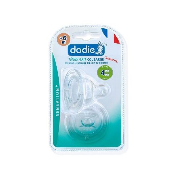 DODIE TETINE PLATE SENSATION+ ANTI COLIQUE D4 +6M LIQUIDE EPAIS X2
