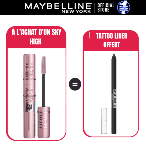 Maybelline OFFRE MAQUILLAGE PACK SKY HIGH = TATTO LINER BLACK 009