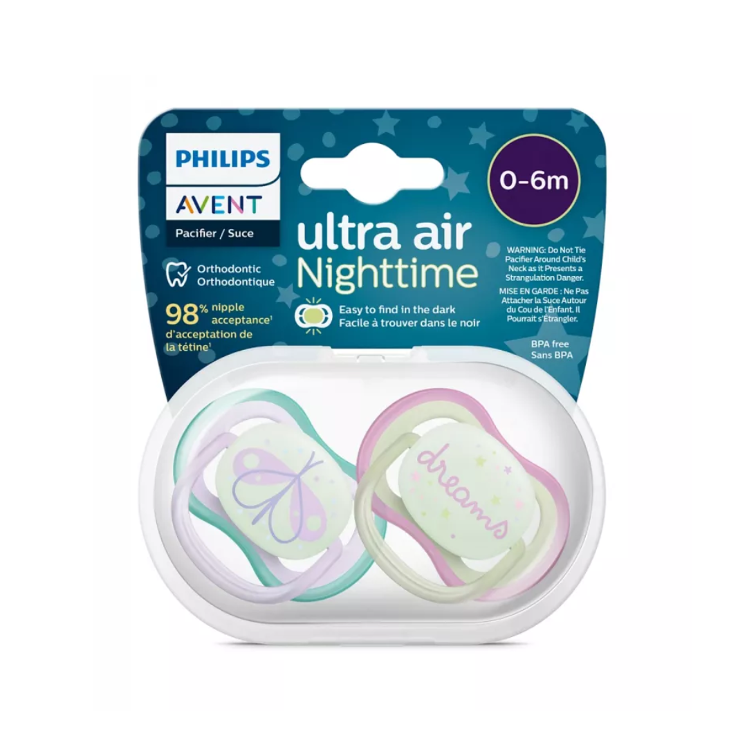 Avent-Sucette-Ultra-Air-Night-Time-0-6m-Scf37619-Girl-1 Avent Sucette Ultra Air Night Time 0-6m Scf376/19 Girl – Image 1