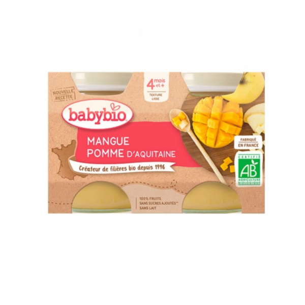 BABYBIO PETIT POT MANGUE POMME 2 x 130G