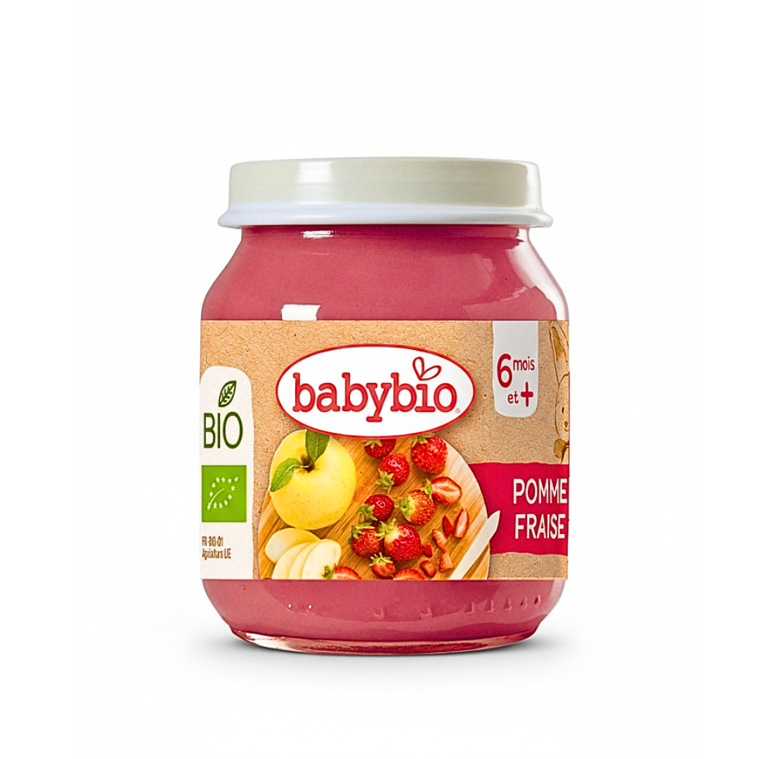 Babybio-Petit-Pot-Pomme-Fraise-130g-2 Babybio Petit Pot Pomme Fraise 130g – Image 1