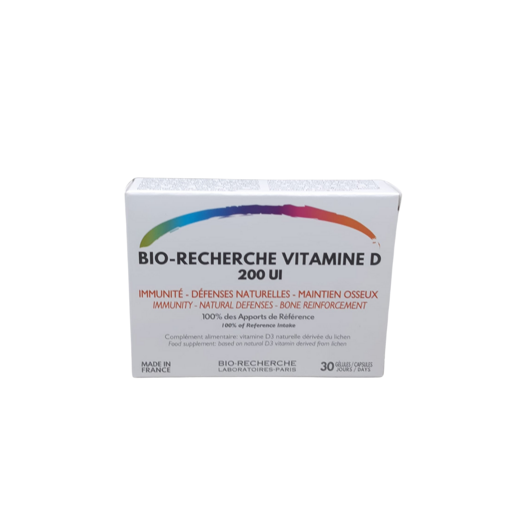 Bio-Recherche-Vitamine-D-200UI-30gelules-1 Bio-Recherche Vitamine D 200UI 30 Gelules – Image 1