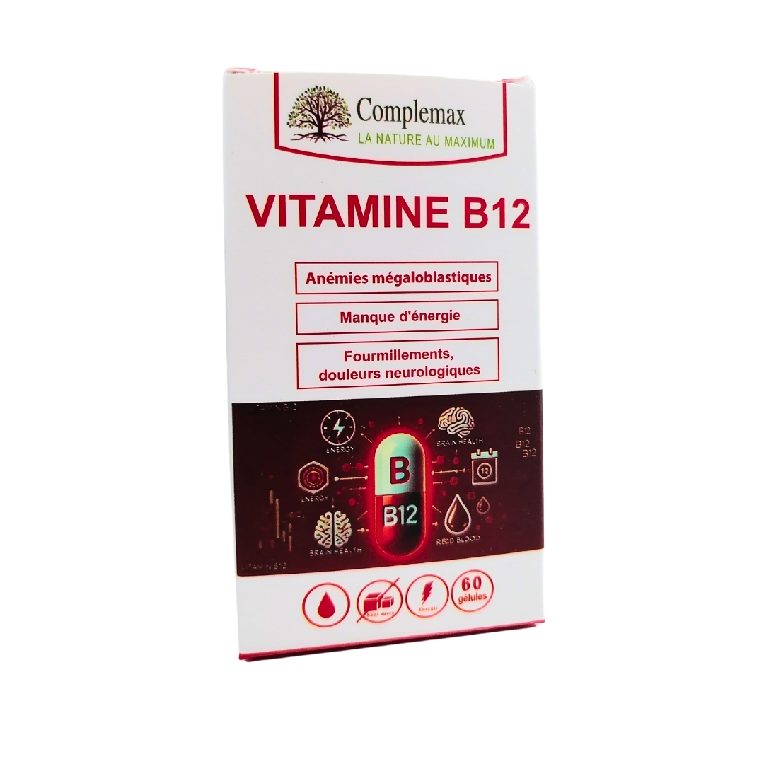 Complemax-Vitamine-B12-60-gelules-2 Complemax Vitamine B12 60 Gelules – Image 1