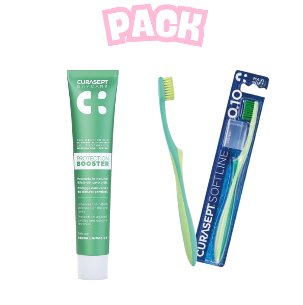 Curasept Dentifrice Booster Herbal Invasion 75ml+Brosse a Dents Maxi Soft Pack