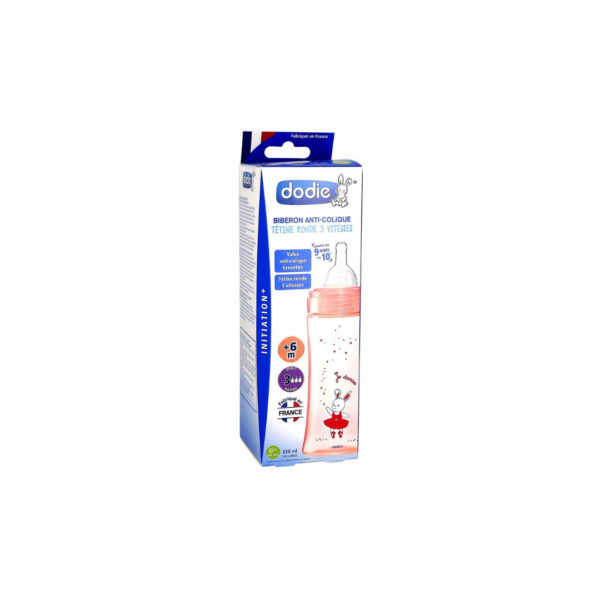 Dodie Biberon Initiation+ 330Ml Rose Danse +6 M