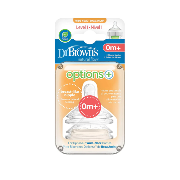 Dr Brown's 2 Tetines Col large Level 1 +0m WN1201
