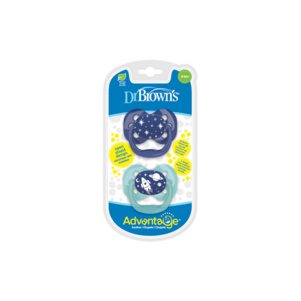 Dr Brown's 2 Sucette Advantage Blue & Vert 0-6m