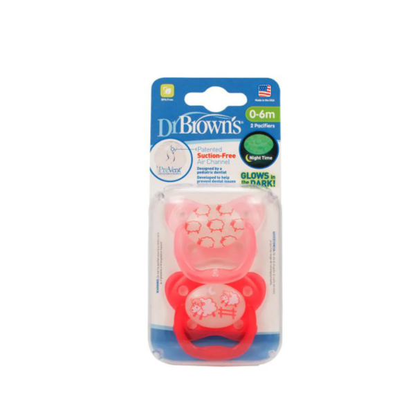 Dr Brown's 2 Sucette Butterfly Shield Pink 0-6m