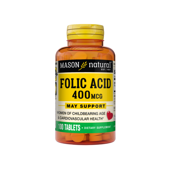 Mason Natural Folic Acid 400mg 100 tablets