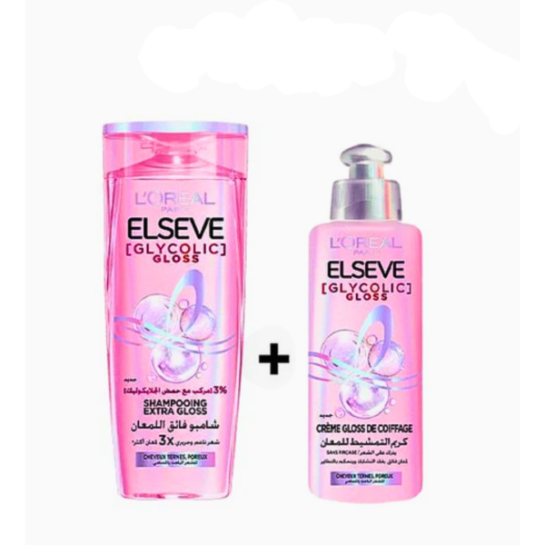 Elseve Glycolic Gloss Pack Creme De Coiffage 200ml + Shampoing 200ml