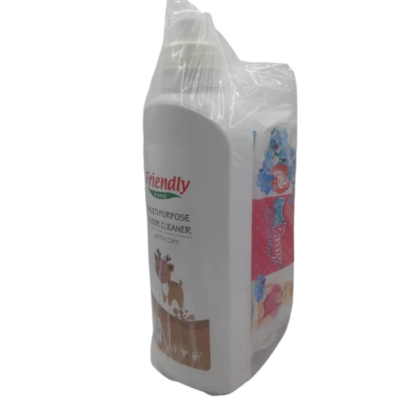Friendly Multi Purpose Floor Cleaner1L+Lingette Fresh Runy 120Pieces Pack