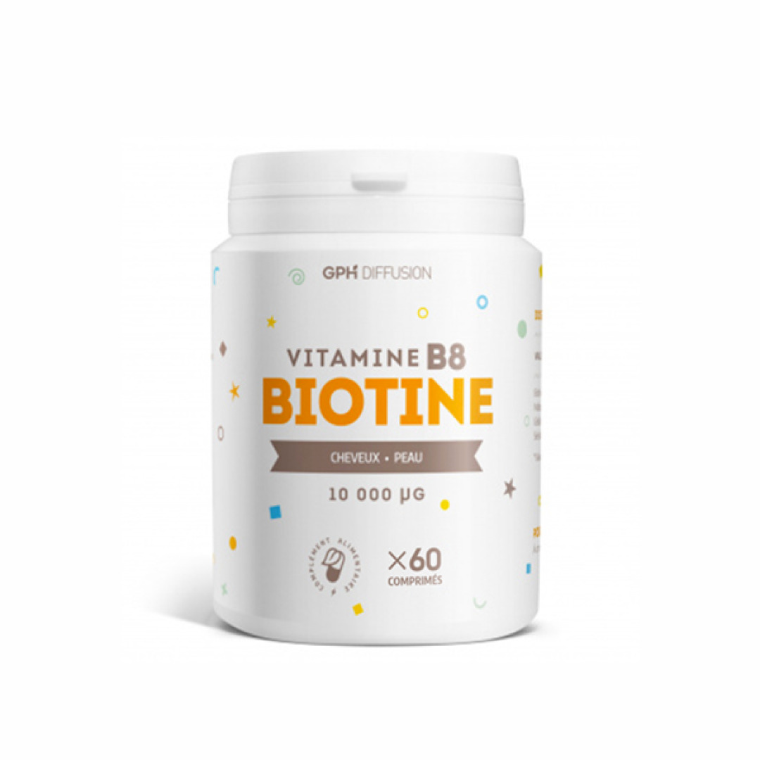 GPH-Vitamine-B8-Biotine-60cps-1 GPH Vitamine B8 Biotine 60 Comprimes – Image 1