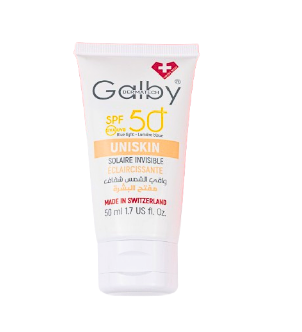 Galby-Dermatech-Uniskin-Solaire-Invisible-Eclaircissante-spf50-50ml-2 Galby Dermatech Uniskin Solaire Invisible Eclaircissante Spf50+ 50ml – Image 1