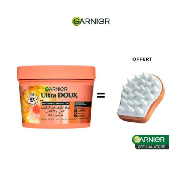 Garnier Ultra Doux Hair Food Pineapple 390ml+Scalp Massage Pack