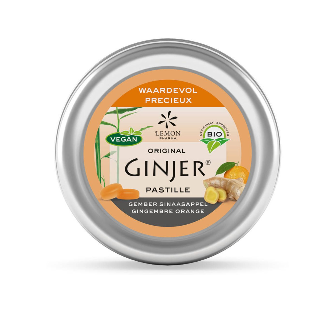 Ginjer-Pastilles-gingembre-orange-40g Ginger Pastilles Gingembre & Orange Bio – Lemon Pharma – Image 1