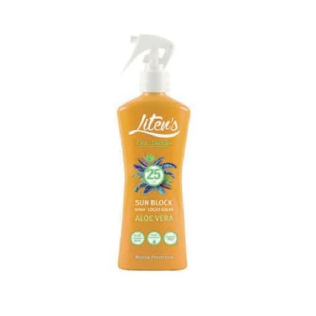 Litens-lait-solaire-aloe-vera-spray-spf25-250ml-2 Liten's Lait Solaire Aloe Vera Spray Spf25 250ml – Image 1