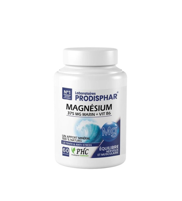 Magnesium-marin-B6-60-gelules-Prodiphar-2 Prodisphar Magnesium Marin B6 60 Gelules – Image 1