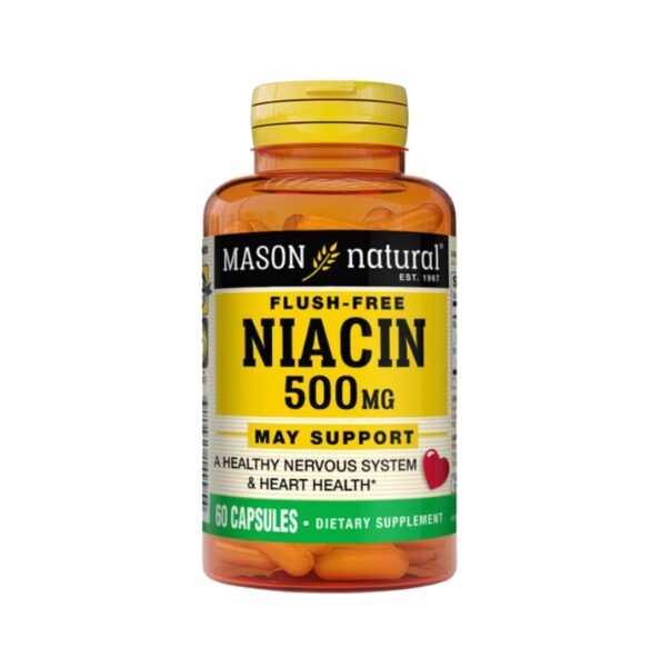 Mason Natural Flush-free Niacin 500mg 60 capsules 1499-60