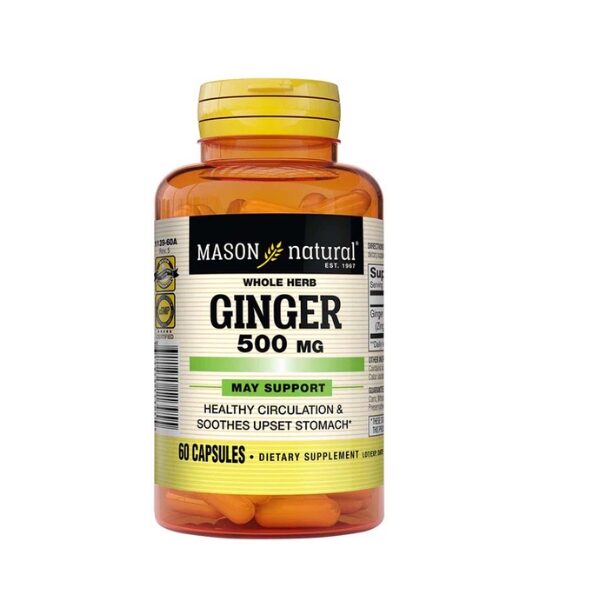 Mason Natural Ginger 500mg 60 capsules 1139-60A