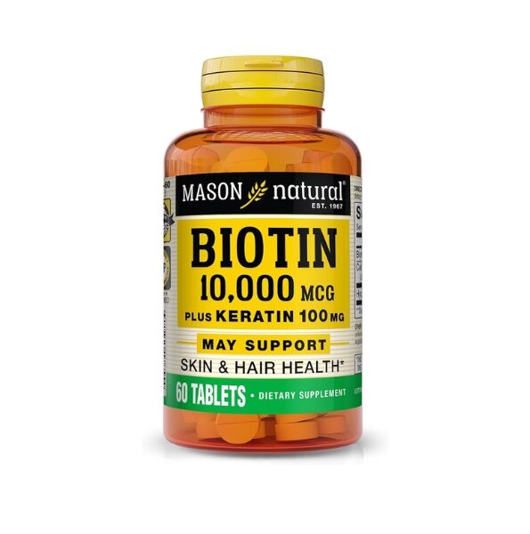 Mason Natural Biotin 10000mcg plus keratin 100mg 60 tablets