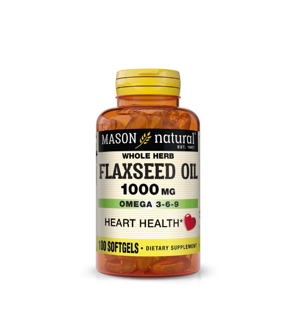 Mason-natural-Flaxseed-Oil-1000-mg-100-softgels-1313-100A-2 Mason Natural Flaxseed Oil 1000 mg 100 Softgels – Image 1