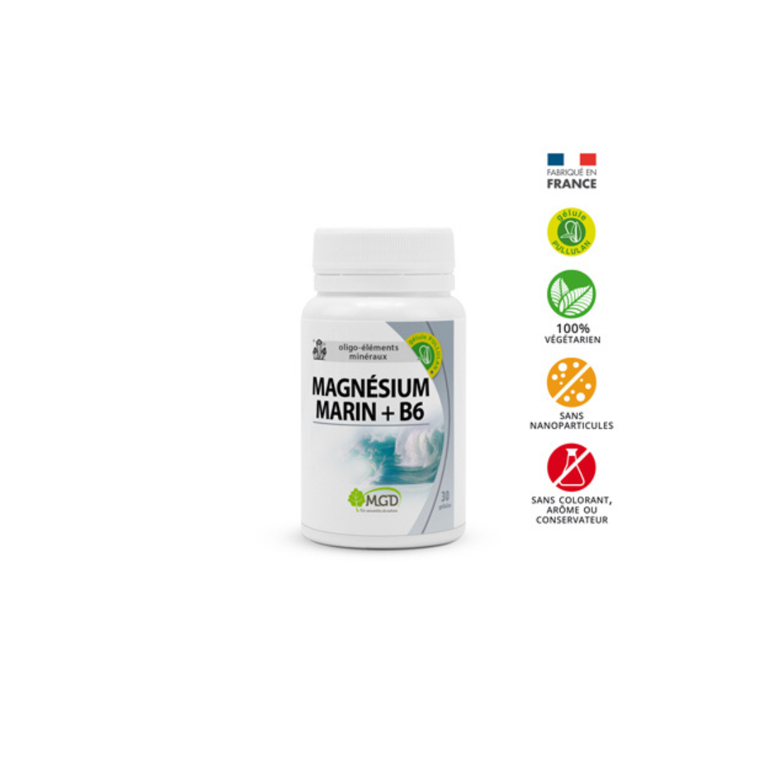 Mgd-Magnesium-marin-B6-30-Gelules-2 Mgd Magnesium marin +B6 30 Gelules – Image 1
