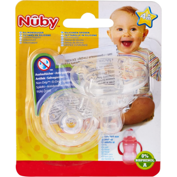 Nuby 2Tetines En Silicone Col Large +4m 00923