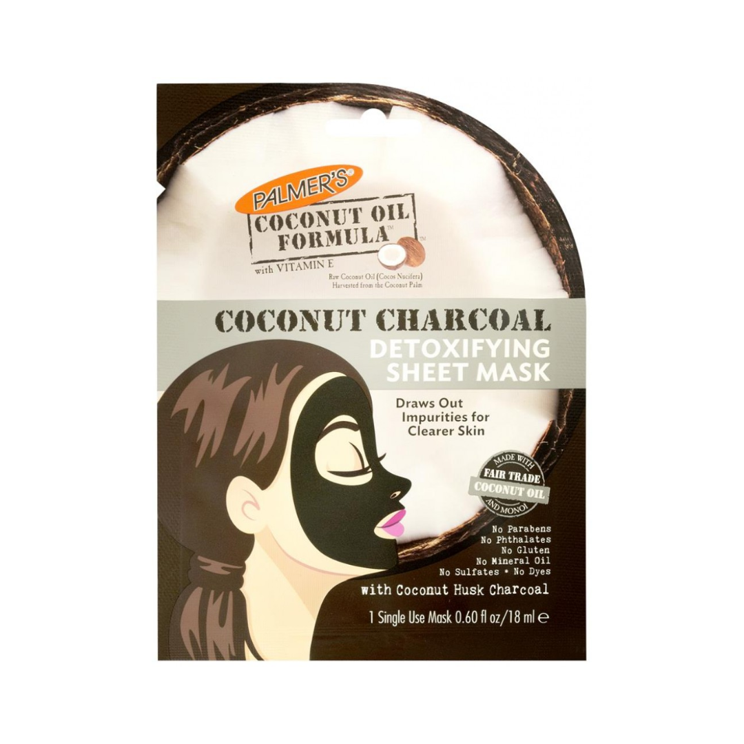 Palmers-Masque-Hydratant-Coconut-Oil-Charbon-20ml6 Palmer's Masque Hydratant Coconut Oil & Charbon 20ml*6 – Image 1