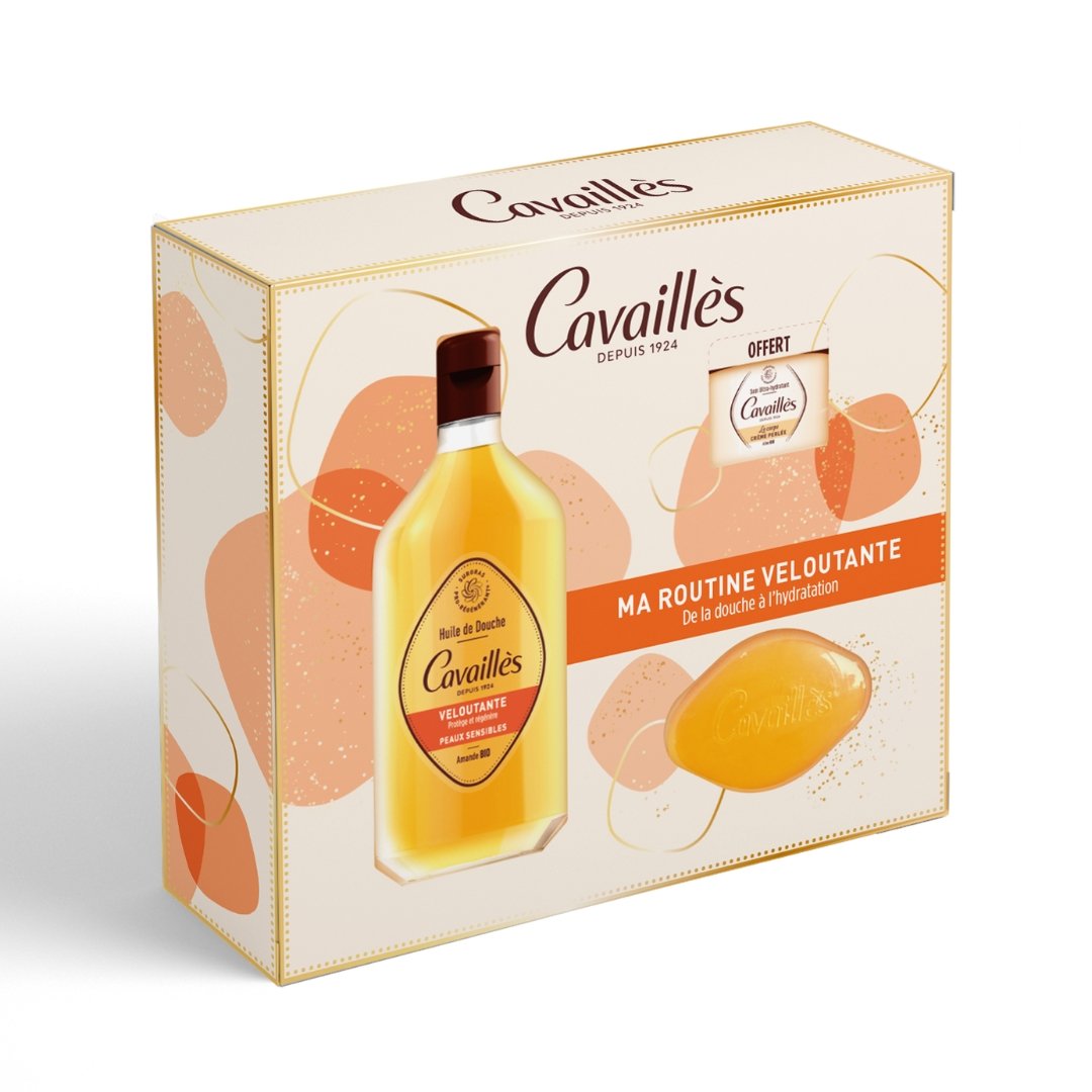 Roge-Cavailles-Coffret-Veloutant-Huile-douche-250ml-Savon-Creme-Prelee-1-2 Roge Cavailles Coffret Veloutant = Huile douche 250ml+ Savon + Creme Prelee – Image 1