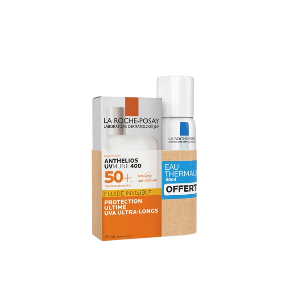 La Roche-Posay ANTHELIOS UVMUNE 400 Crème Solaire Fluide Invisible = Eau Thermale 50ml Offerte