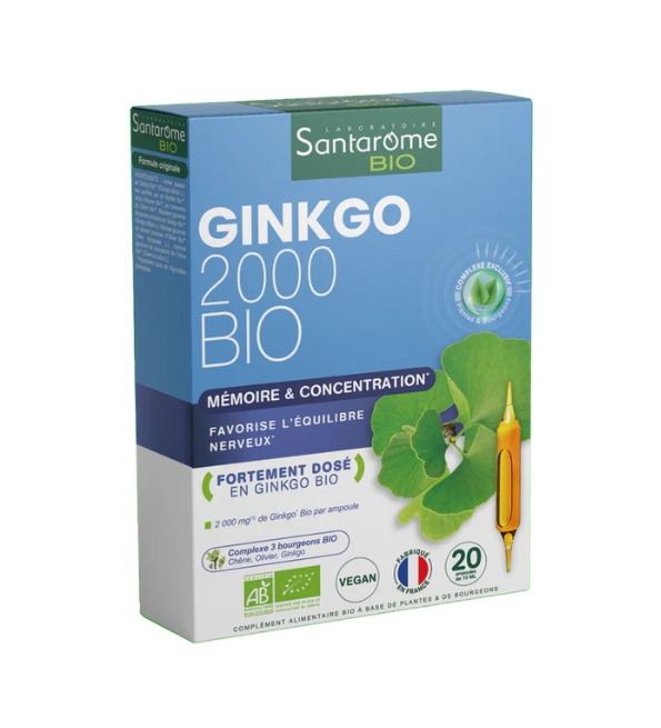 SANTAROME-GINKGO-20-AMPOULES-2 SANTAROME GINKGO 20 AMPOULES – Image 1