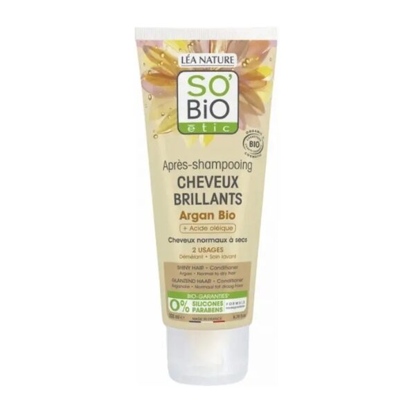 SO BIO APRES SHAMPOOING CHEVEUX BRILLANT ARGAN 200ML