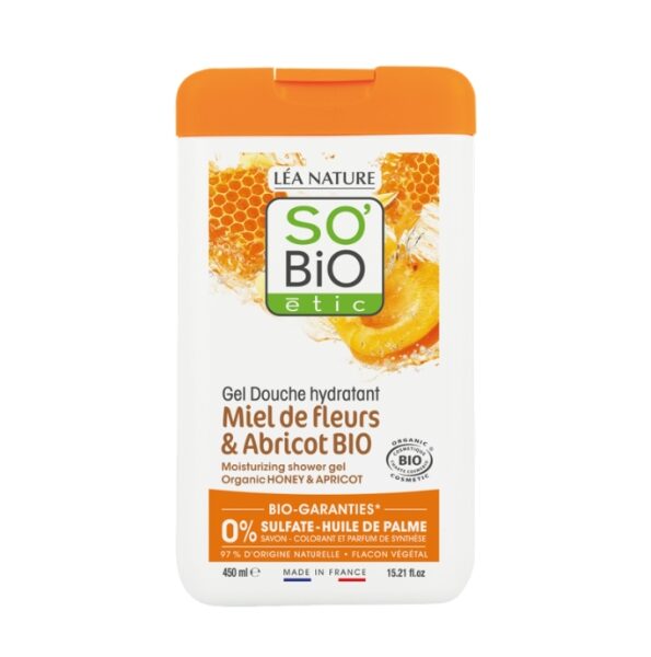 SO BIO GEL DOUCHE MIEL DE FLEURS ET ABRICOT 450ML