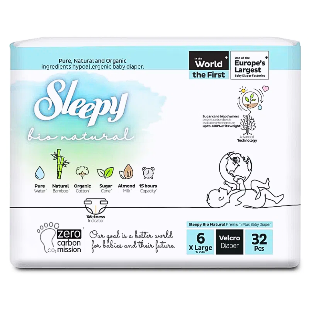 Sleepy-bio-natural-Couches-Taille-6-Xlarge-15-25kg32pcs-2 Sleepy Bio Natural Couches Taille 6 Xlarge 15-25kg/32 Pieces – Image 1