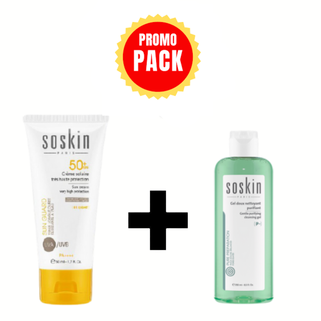 Soskin-Ecran-Solaire-RichE-spf5050mlGel-Doux-Nett-60ml-Pack-2 Soskin Ecran Solaire RichE spf50+50ml+Gel Doux Nett 60ml Pack – Image 1