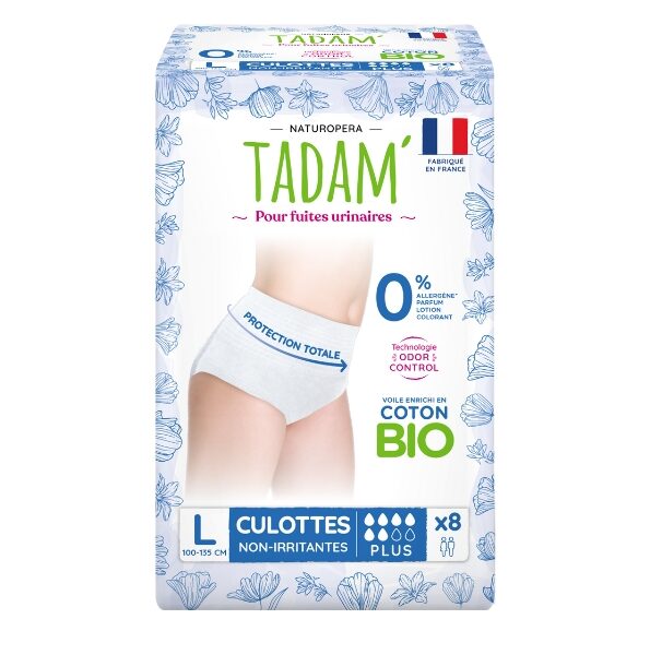 TADAM CULOTTES FUITES URINAIRES PLUS TAILLE L X 8