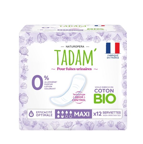 TADAM SERVIETTES FUITES URINAIRES MAXI X 12