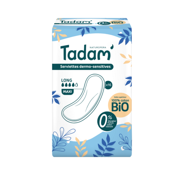 Tadam Serviette Ultra Coton Bio Long Maxi 16un