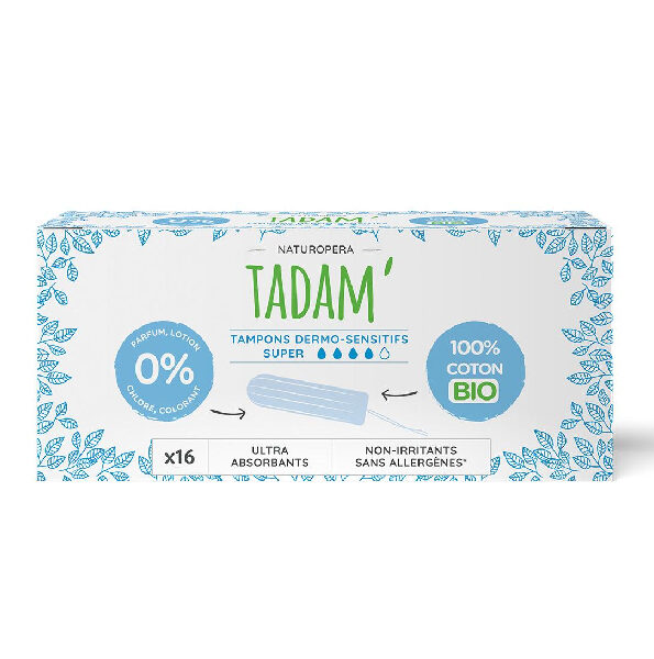 Tadam Tampons Coton Bio Super 16 Unités