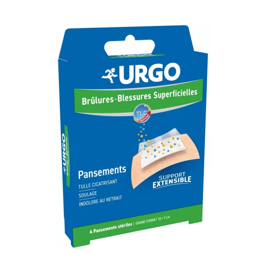 Urgo-Brulure-4-Pansement-10x7cm Urgo Brulure 4 Pansement 10x7cm – Image 1