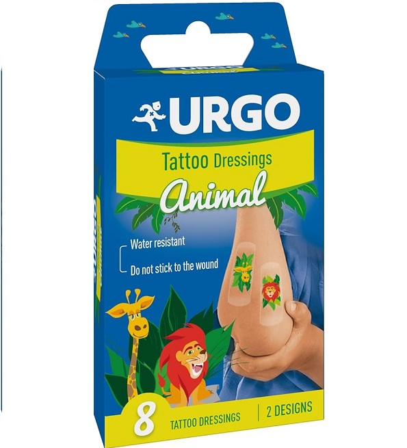 Urgo-tatto-dressings-animal-8pieces-2 Urgo - Animal Kids - Pansements enfant aux motifs amusants - Boîte de 8 pansements – Image 1