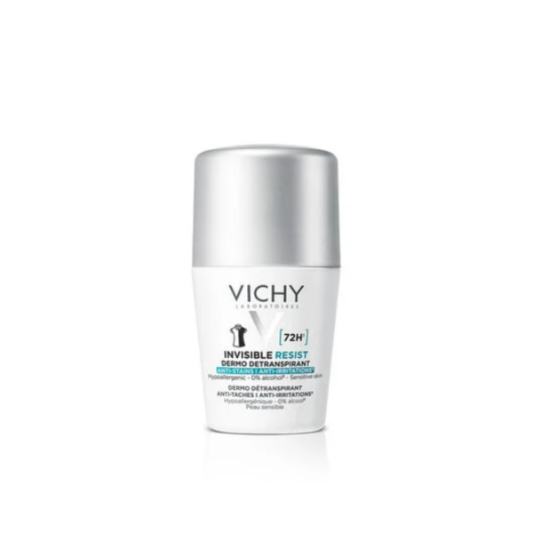 VICHY DÉODORANT  DERMO-DÉTRANSPIRANT INVISIBLE PROTECT 72H ANTI-TACHES ANTI-IRRITATIONS.