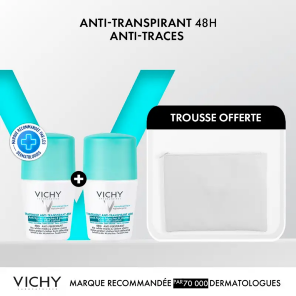Vichy Deodorant Bille Anti Trace Blanche 2x50ml Trousse