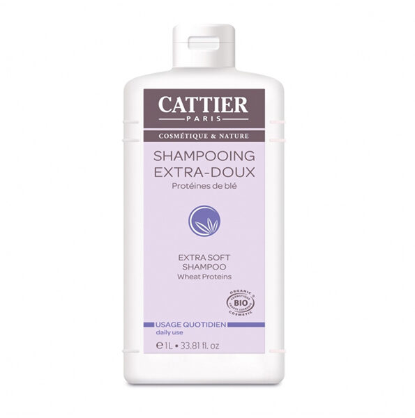 Cattier Shampooing Extra doux Usage Frequent 1L
