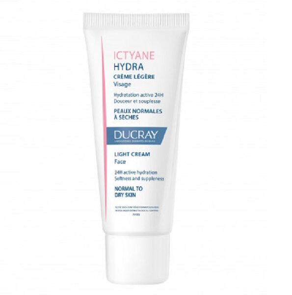 Ducray — Crème légère Visage — Crème hydratante visage peau sèche — Ictyane Hydra 40 ml