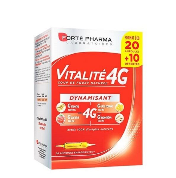 Forté Pharma Vitalité 4g Dynamisant - 20 Ampoules +10 offertes