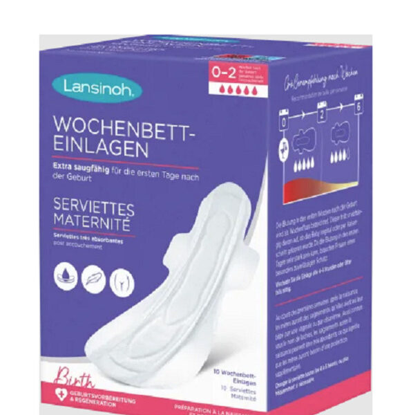 LANSINOH Serviettes Post Partum Extra-Absorbantes L 0-2 Semaine10 Unités