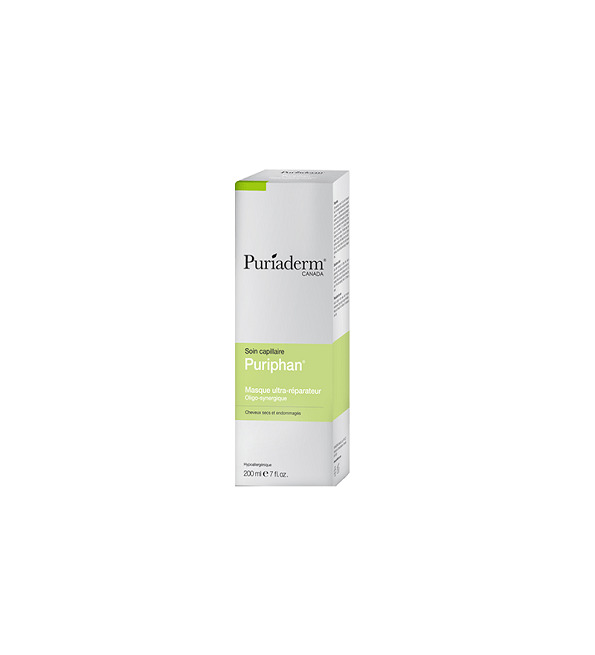 masque_capillaire_reparateur_boite_fr-2 Puriaderm Puriphan Masque ultra-réparateur Oligo-synergique 200ml – Image 1
